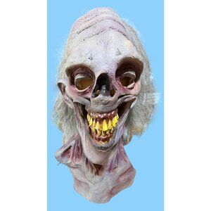 Vintage Paper Magic Group Female Skeleton Full Face Mask Long Grey Hair 1996